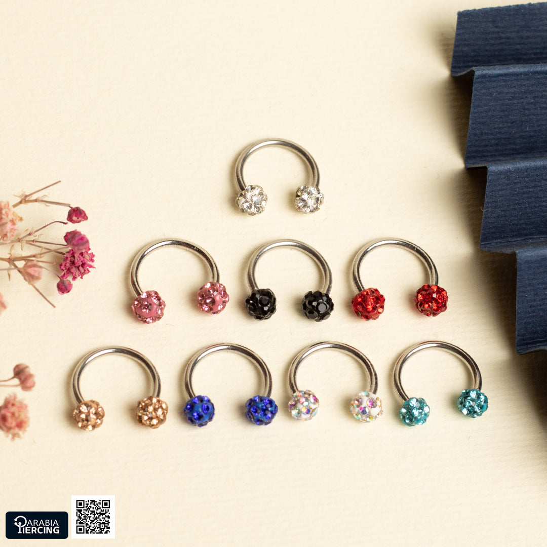 Colorful Double Discoball Horseshoe
