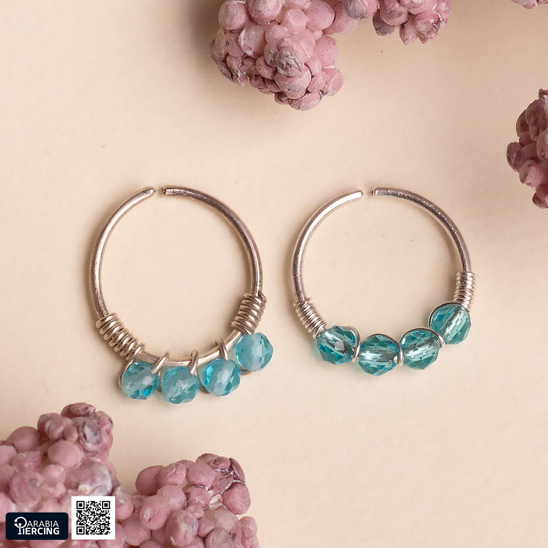 Colorful Silver Nose Hoop