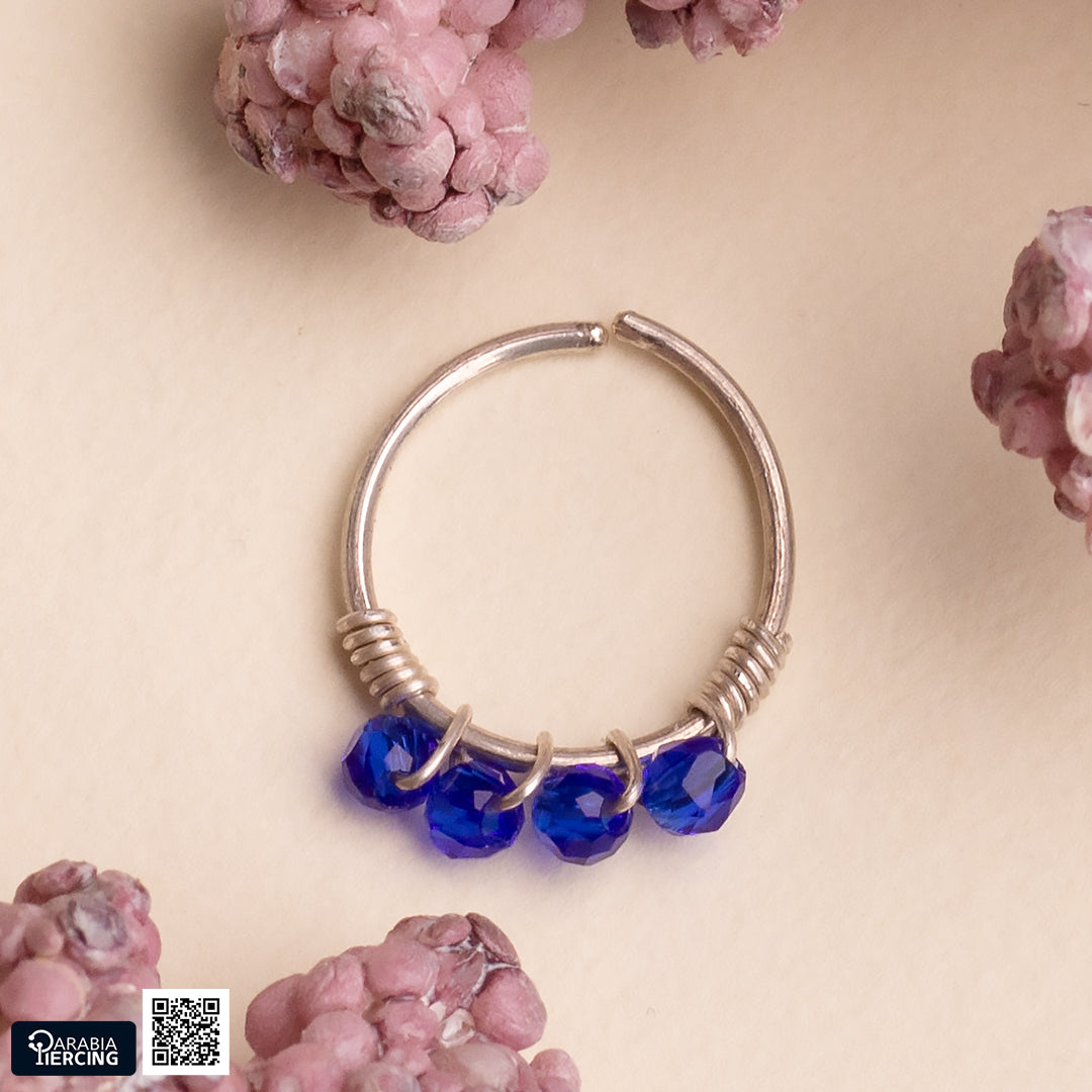 Colorful Silver Nose Hoop