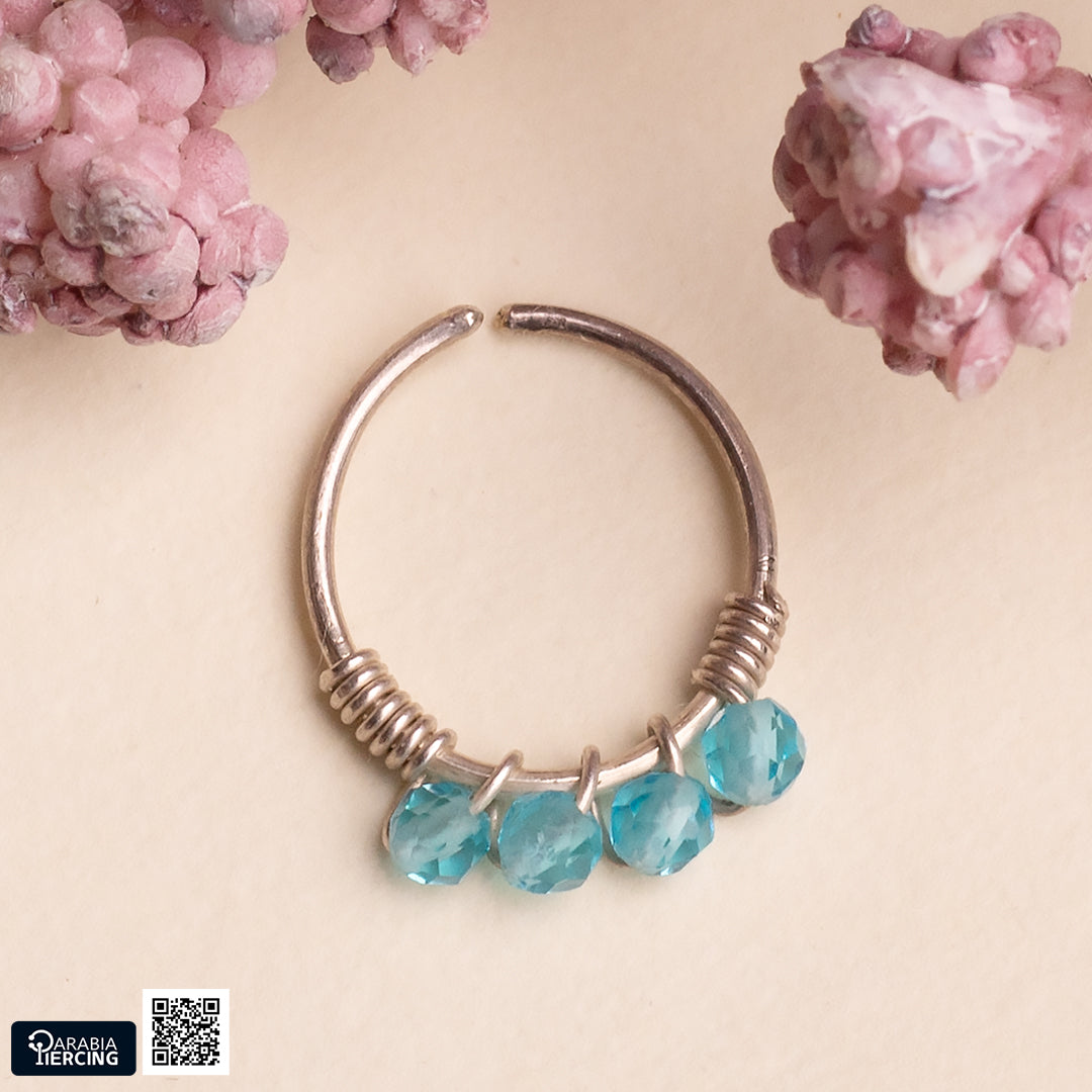 Colorful Silver Nose Hoop