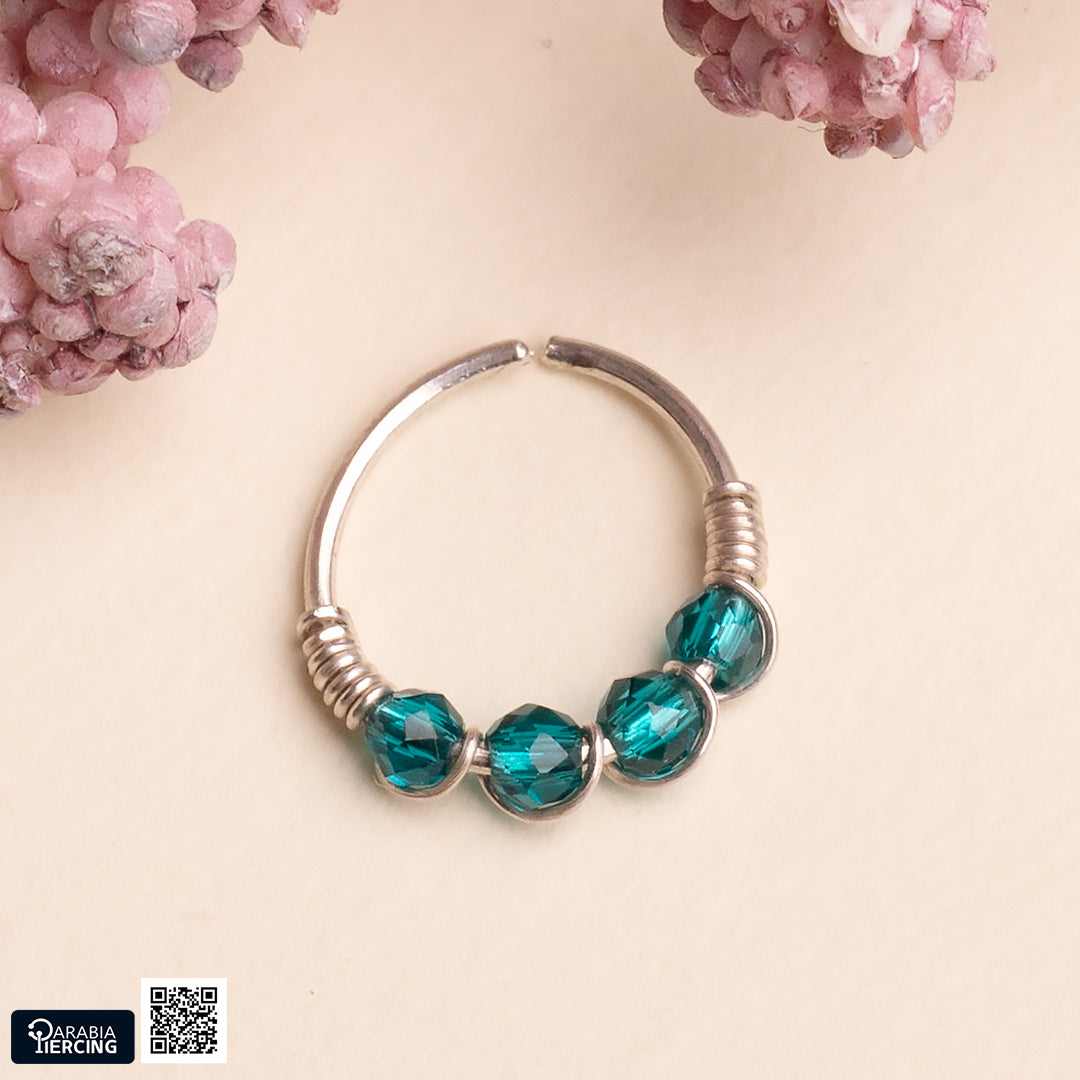 Colorful Silver Nose Hoop