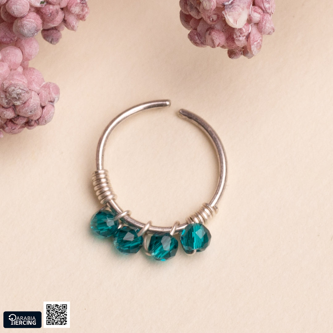 Colorful Silver Nose Hoop