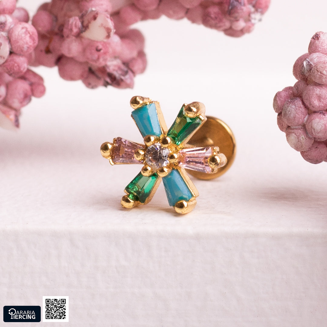 Colorful Big Snowflake Flatback