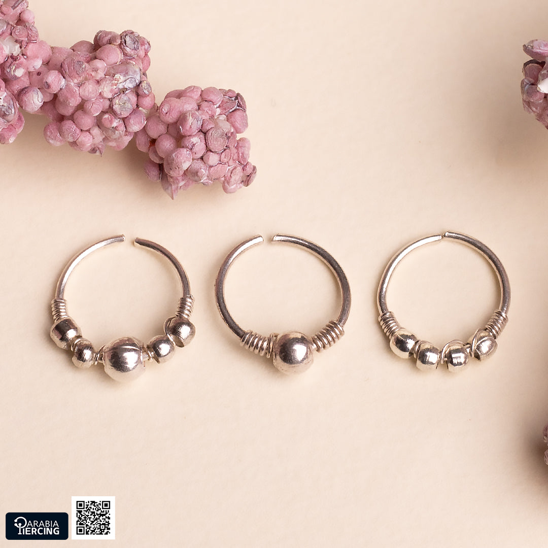 Dots Silver Nose Hoop