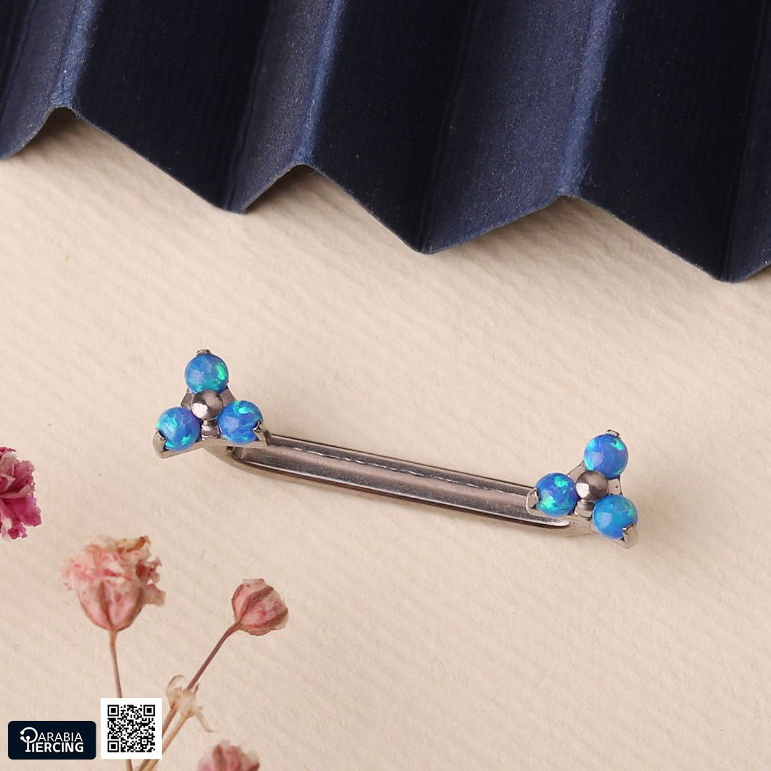 Triangle Opal Studs Surface Titanium