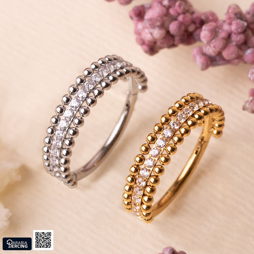 Beaded Crystal Clicker Hoop