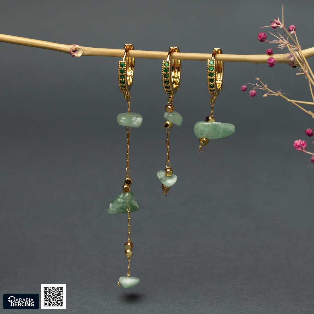 Green stone golden Dangling clicker