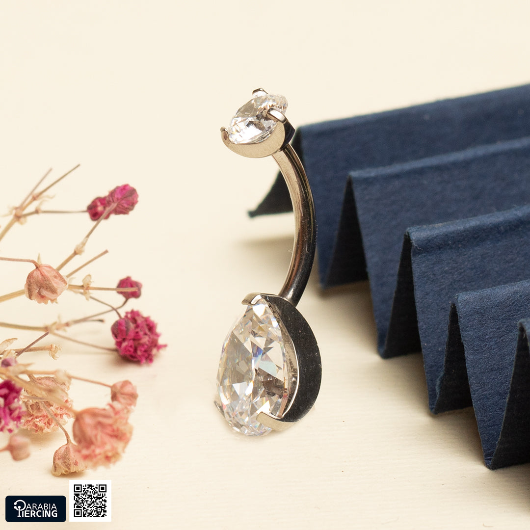 Crystal Titanium Belly Ring