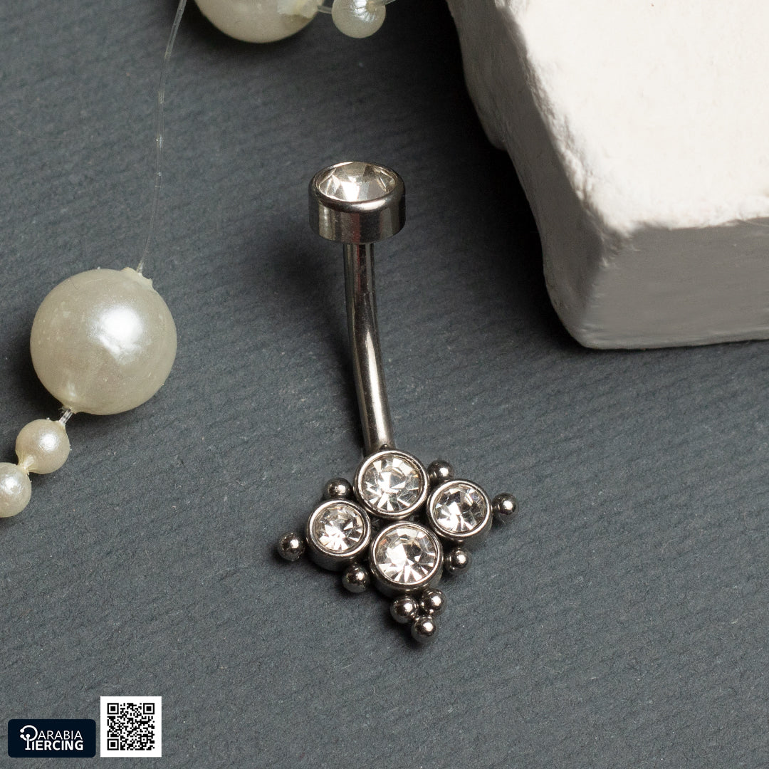 Unique Crystal belly Ring