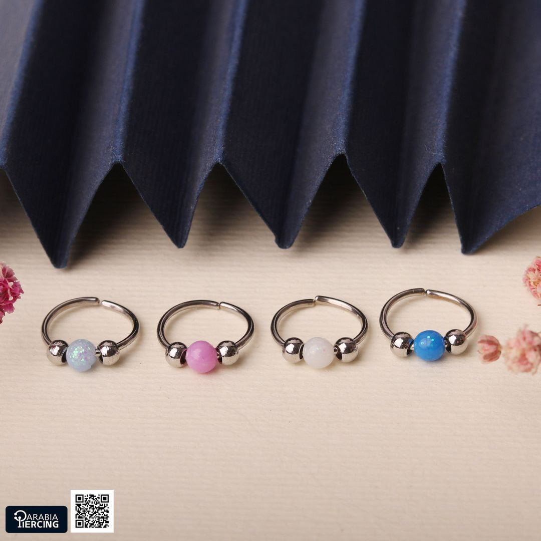 Colorful Beaded Nose Hoop