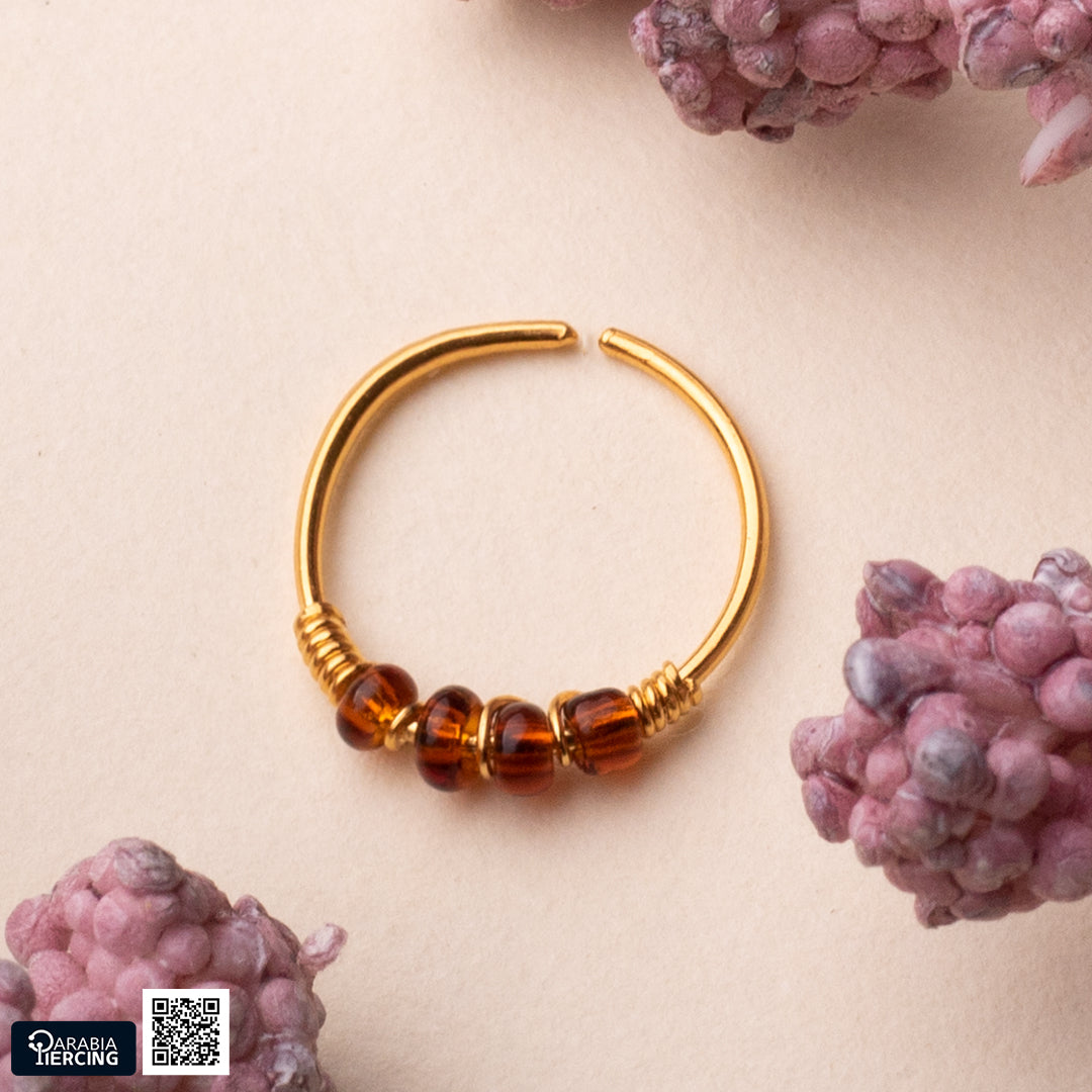 Brown Gold Nose Hoop