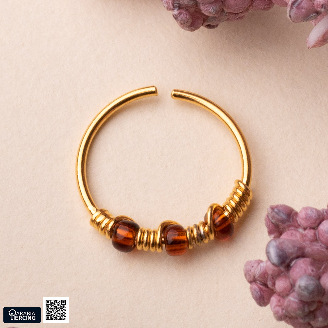 Brown Gold Nose Hoop