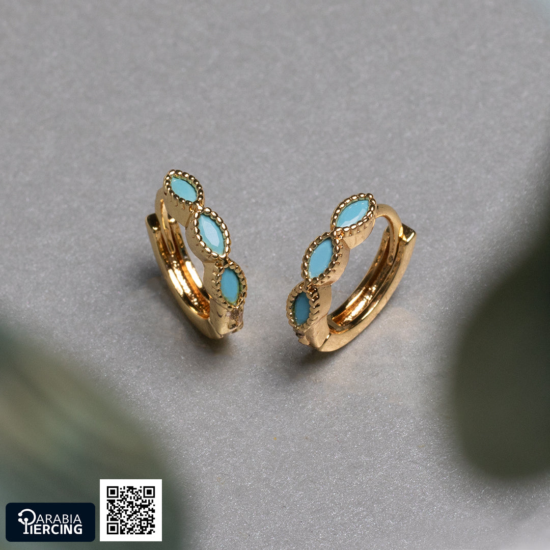 Gold Turquoise Earrings