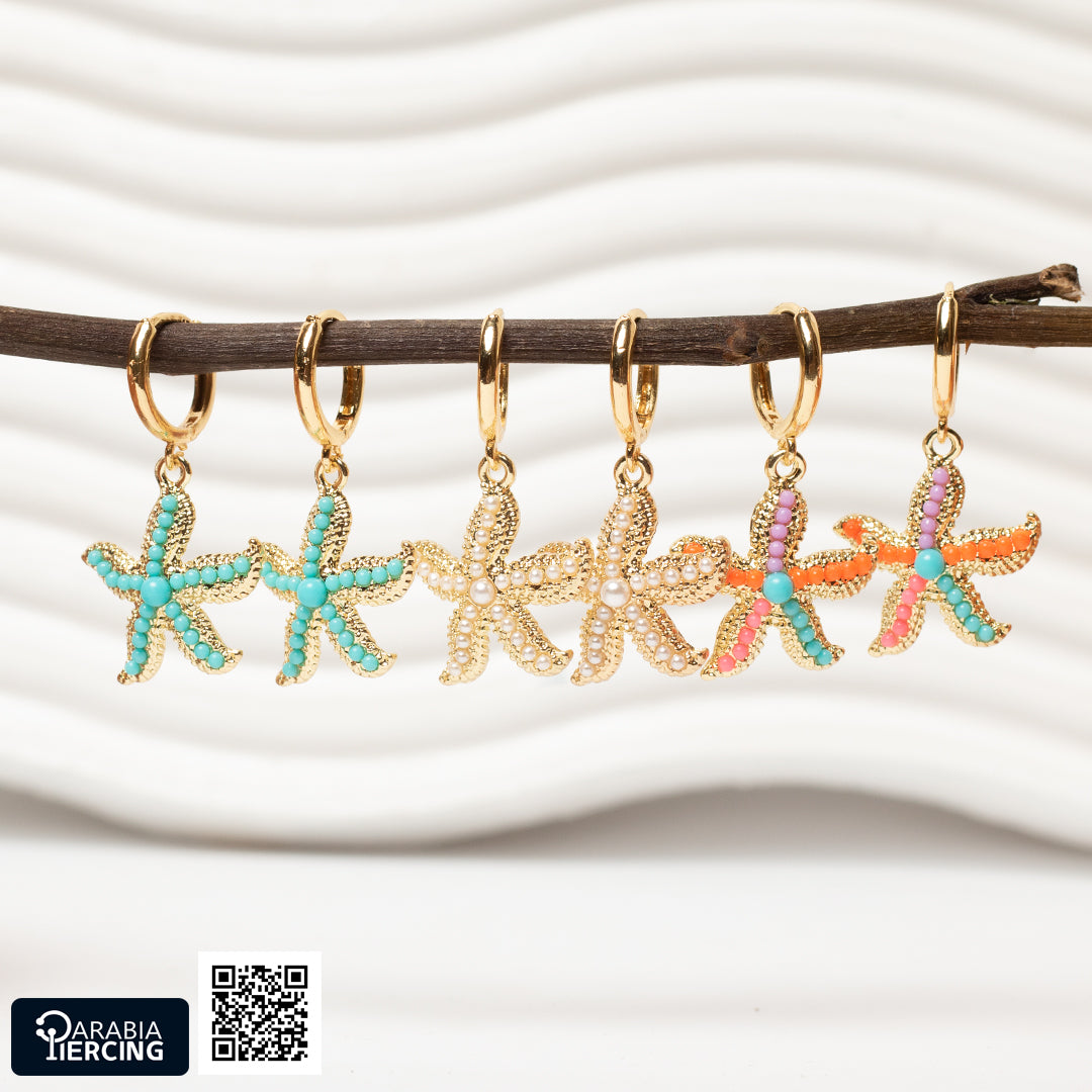 Colorful sea Star Dangling Earrings