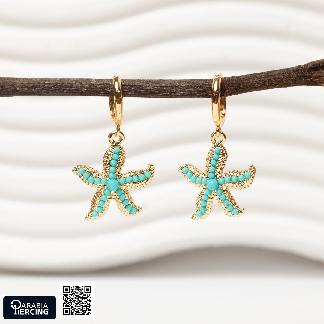 Colorful sea Star Dangling Earrings