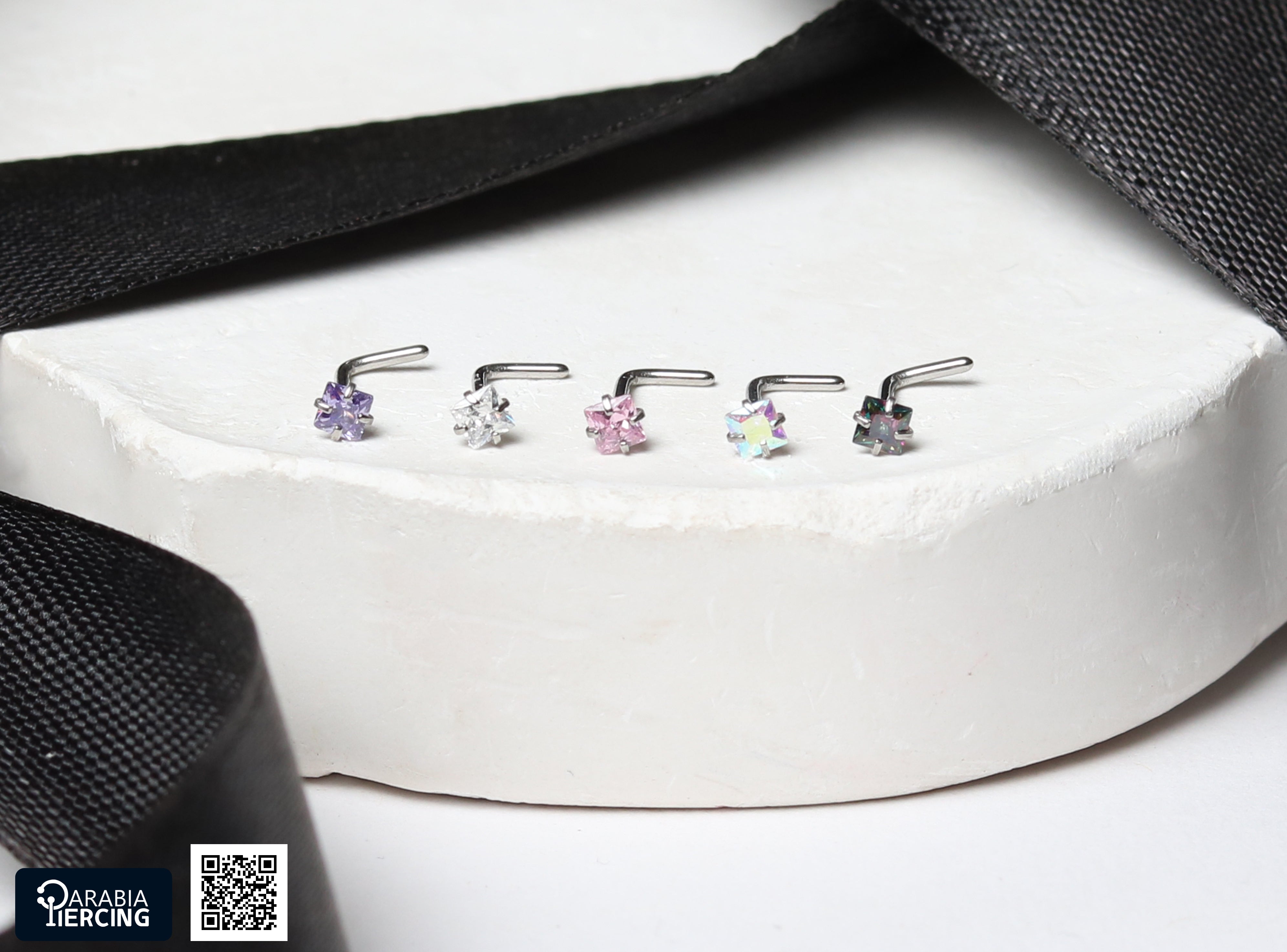 Colorful Square Zirconia L Shape