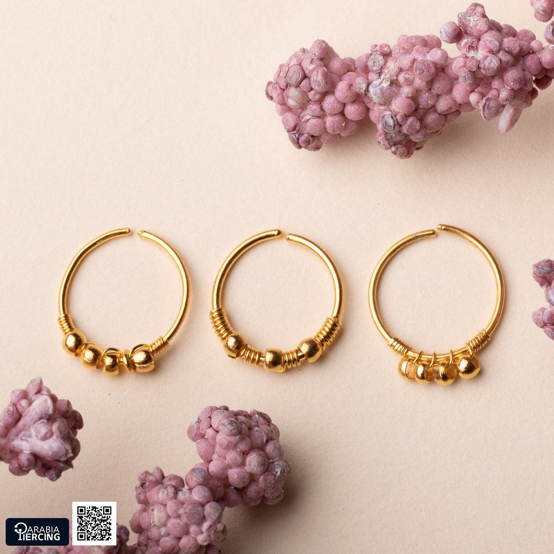 Plain Dots Gold Nose Hoop