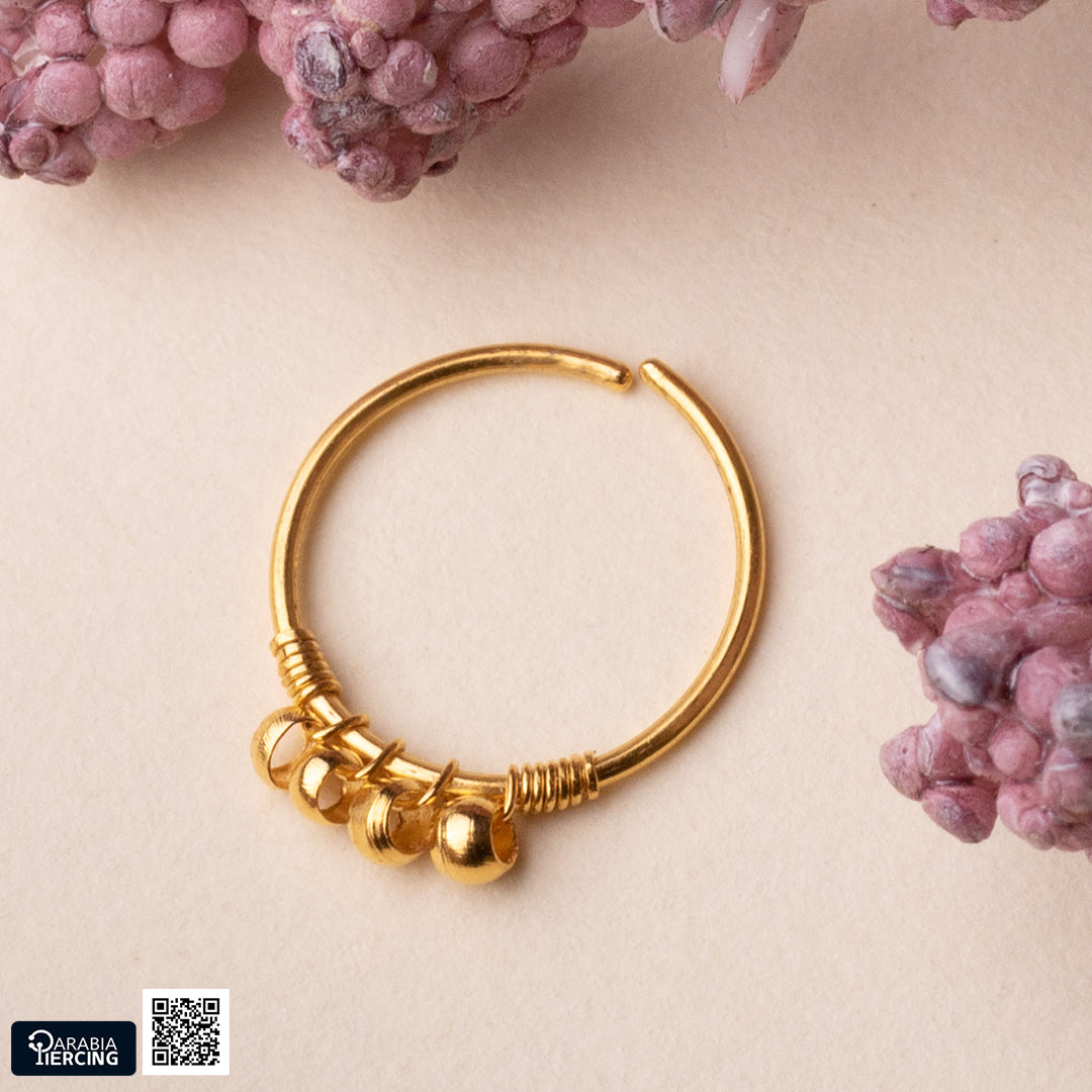 Plain Dots Gold Nose Hoop