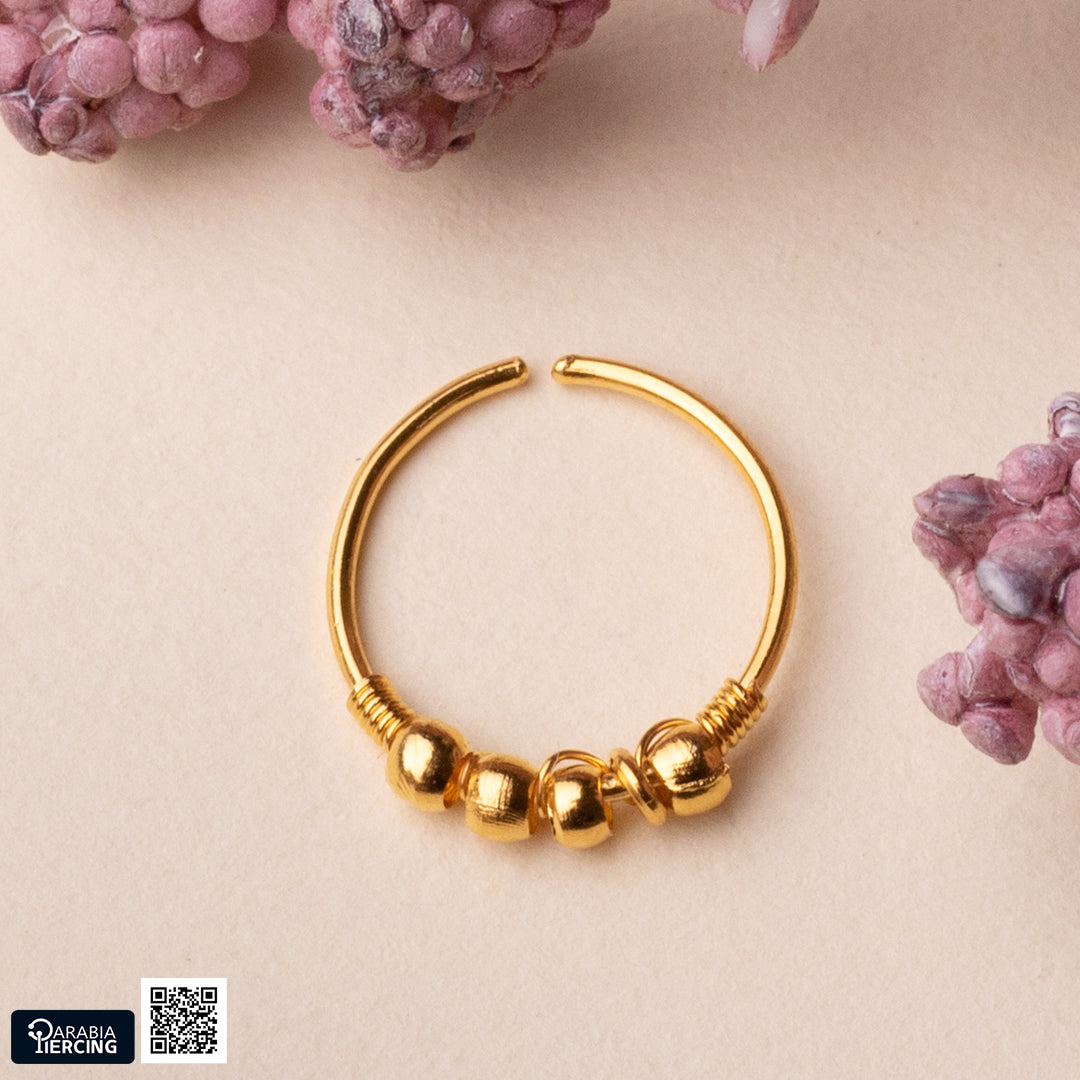 Plain Dots Gold Nose Hoop