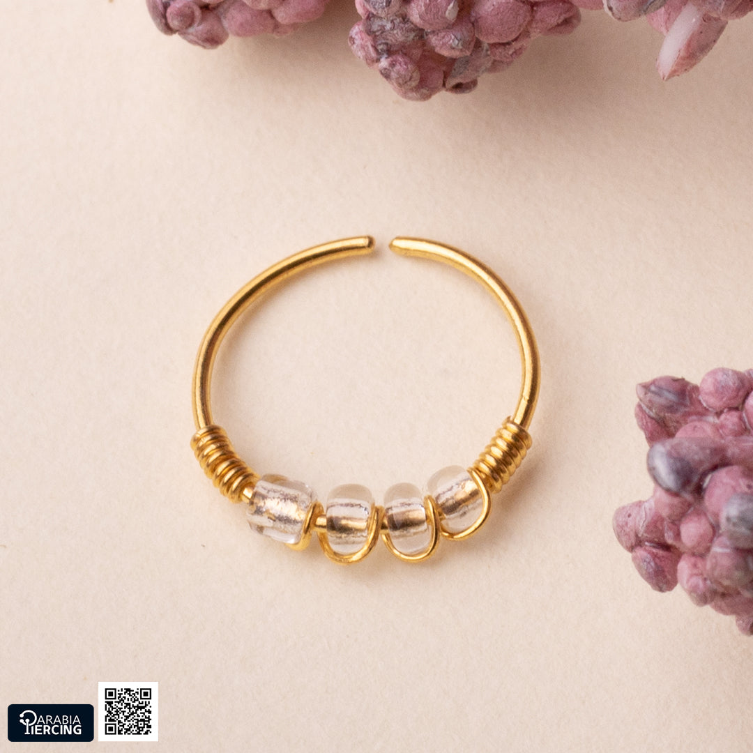 Transparent Gold Nose Hoop