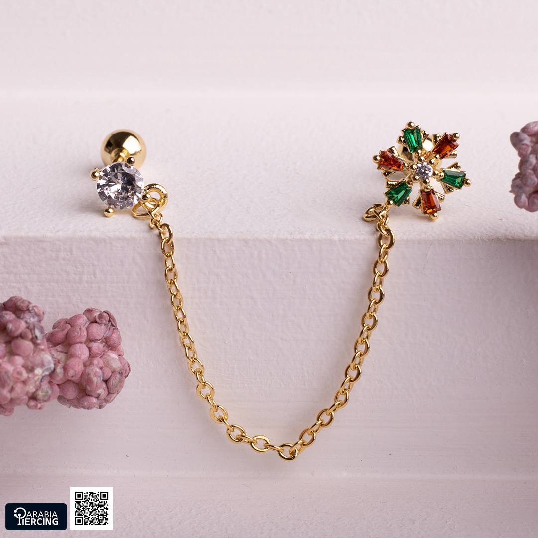 Ball back Connected Earrings