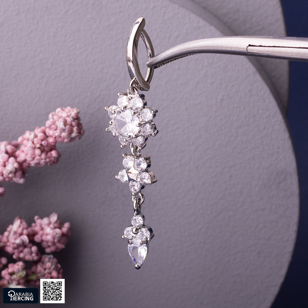 Dangle Flower Hoop Belly Ring