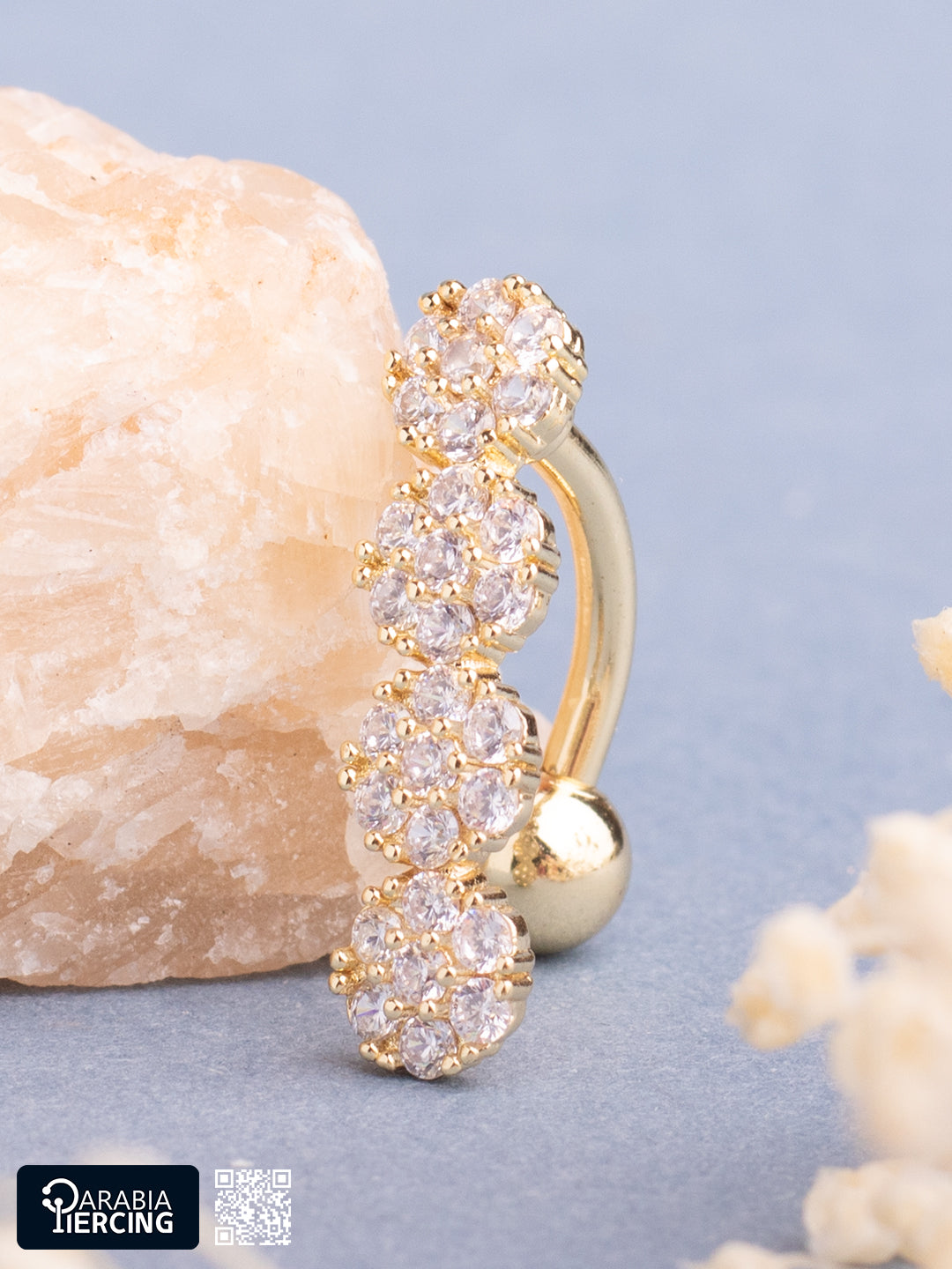 4 Crystal Belly Ring
