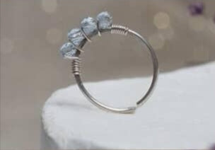 Baby Blue Silver Nose Hoop