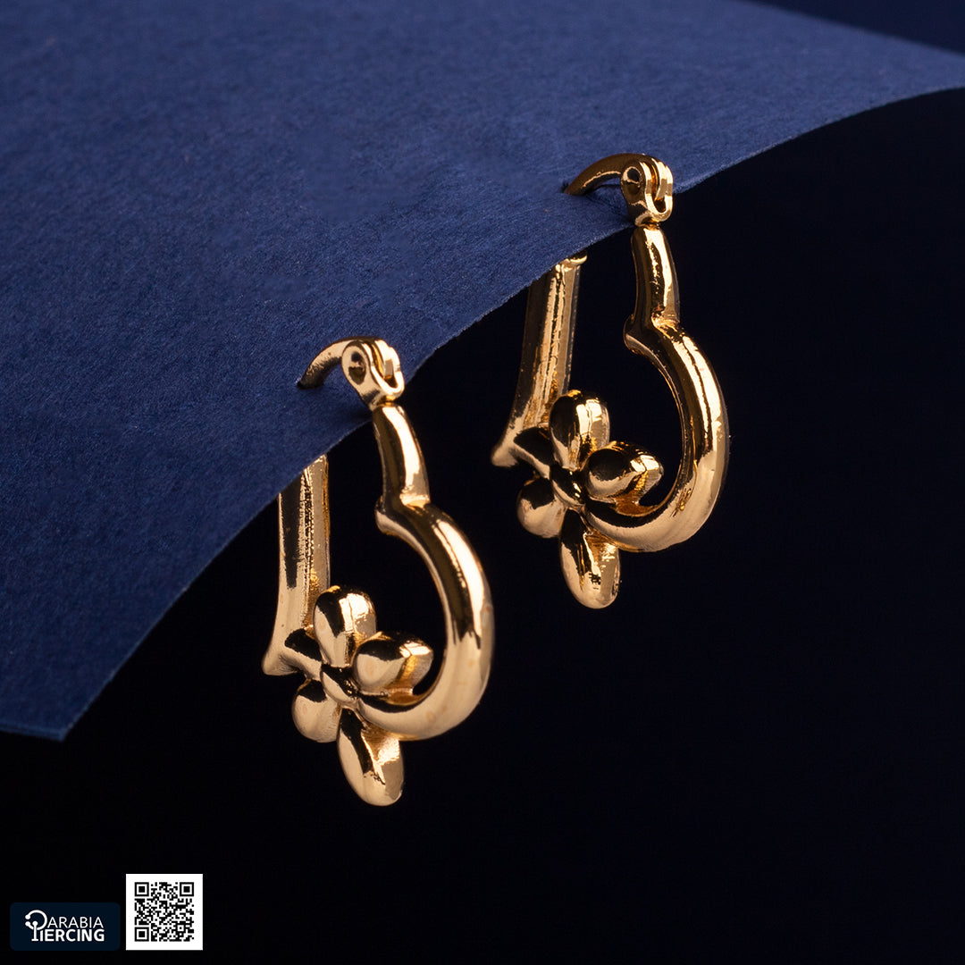 Plain Heart Golden Earrings