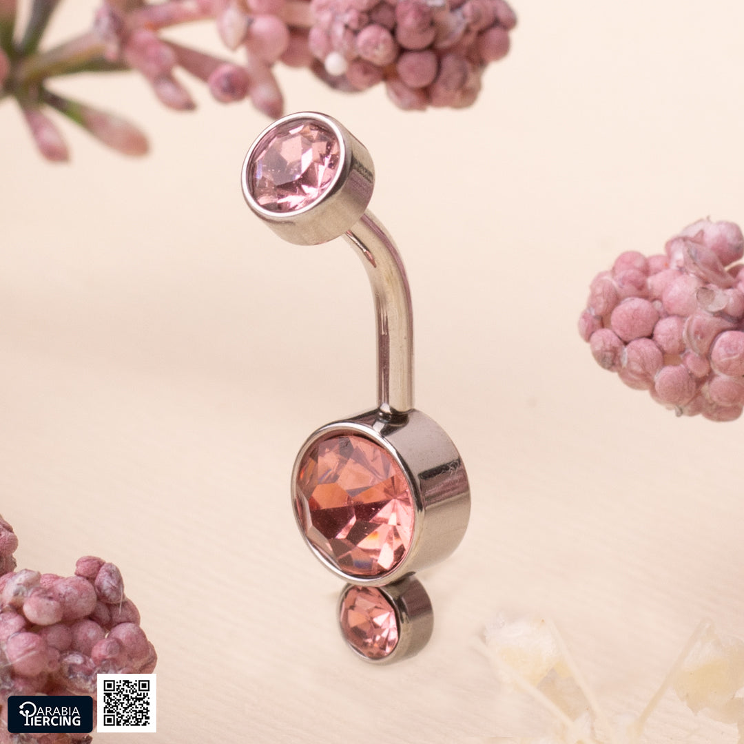 Two Crystals Belly Ring