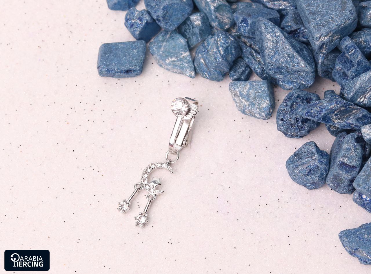 Dangling Moon Fake Belly Ring