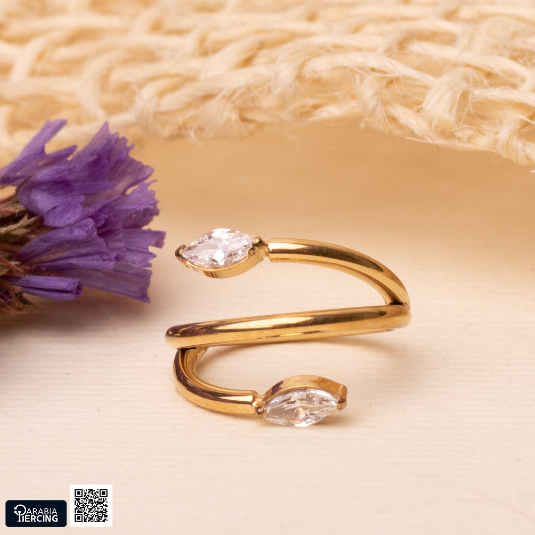 Spiral Stud Gold Clicker