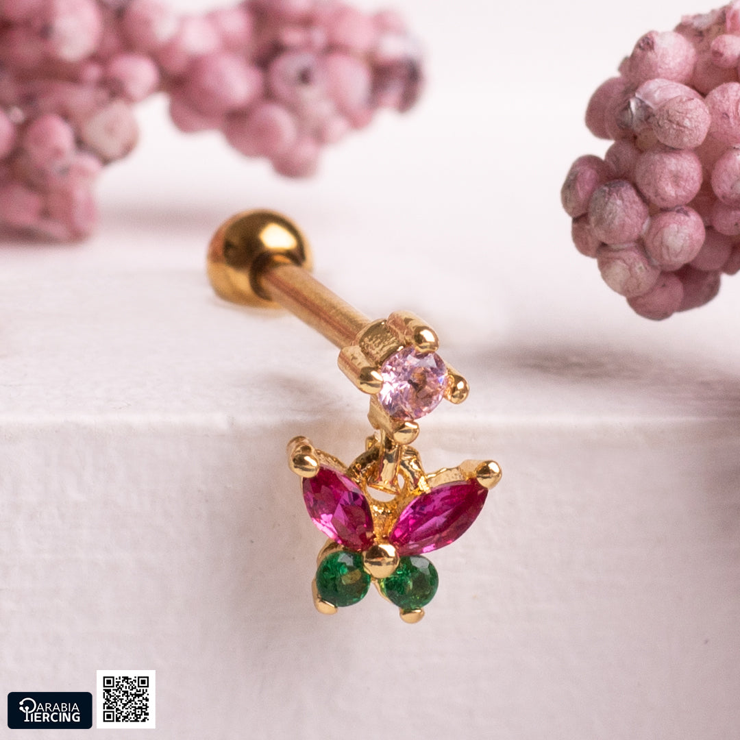 Colorful Dangling Butterfly Ballback