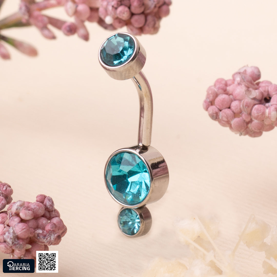 Two Crystals Belly Ring