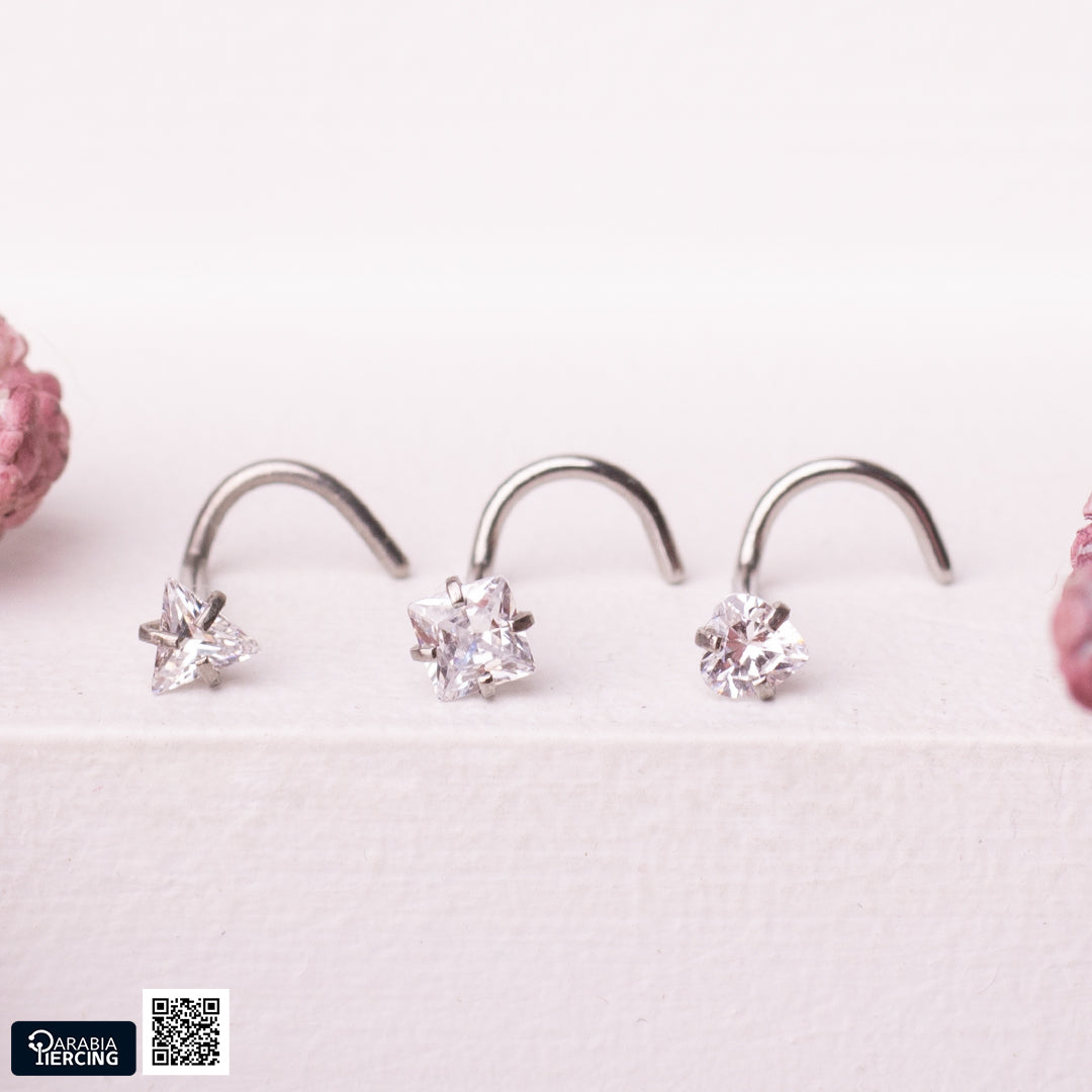 Silver Zircon U Shape