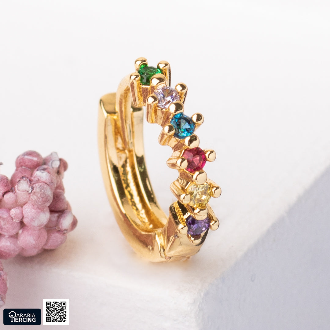 Gold Colorful Earrings