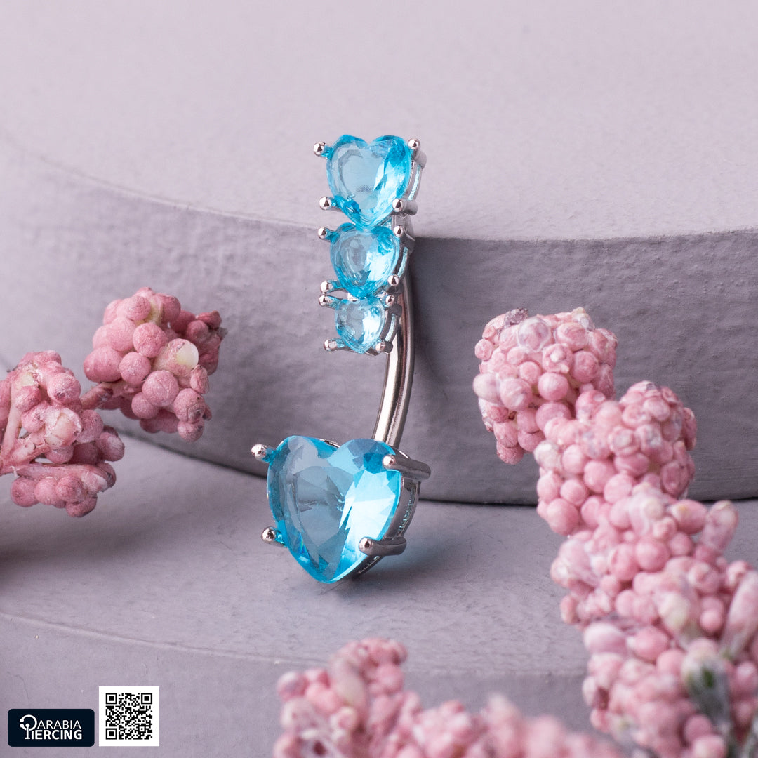 Turquoise Heart Belly Ring