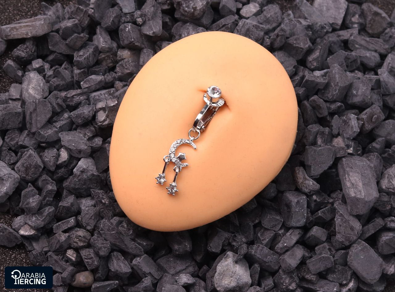 Dangling Moon Fake Belly Ring