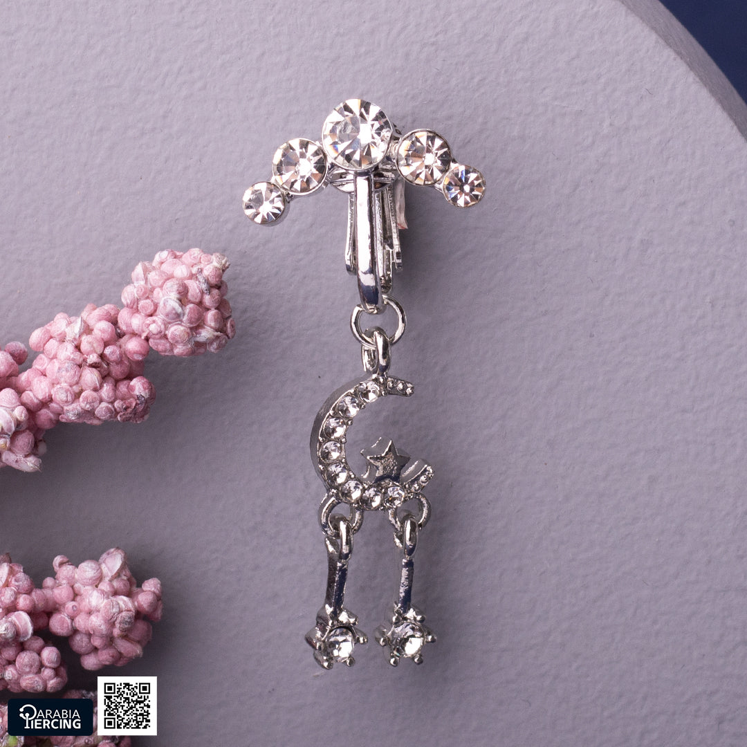 Dangling Moon Fake Belly Ring