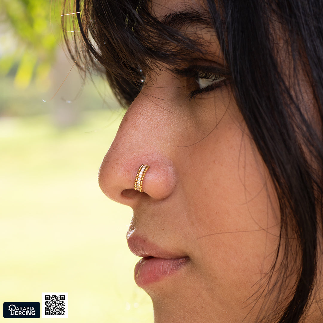 Beaded Crystal Clicker Hoop