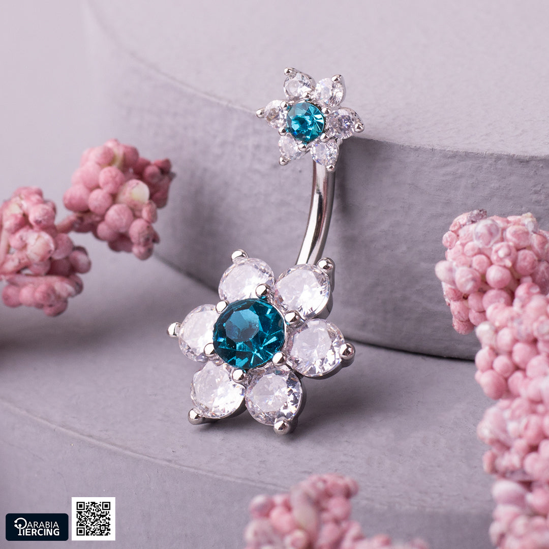 Double Flower Belly Ring