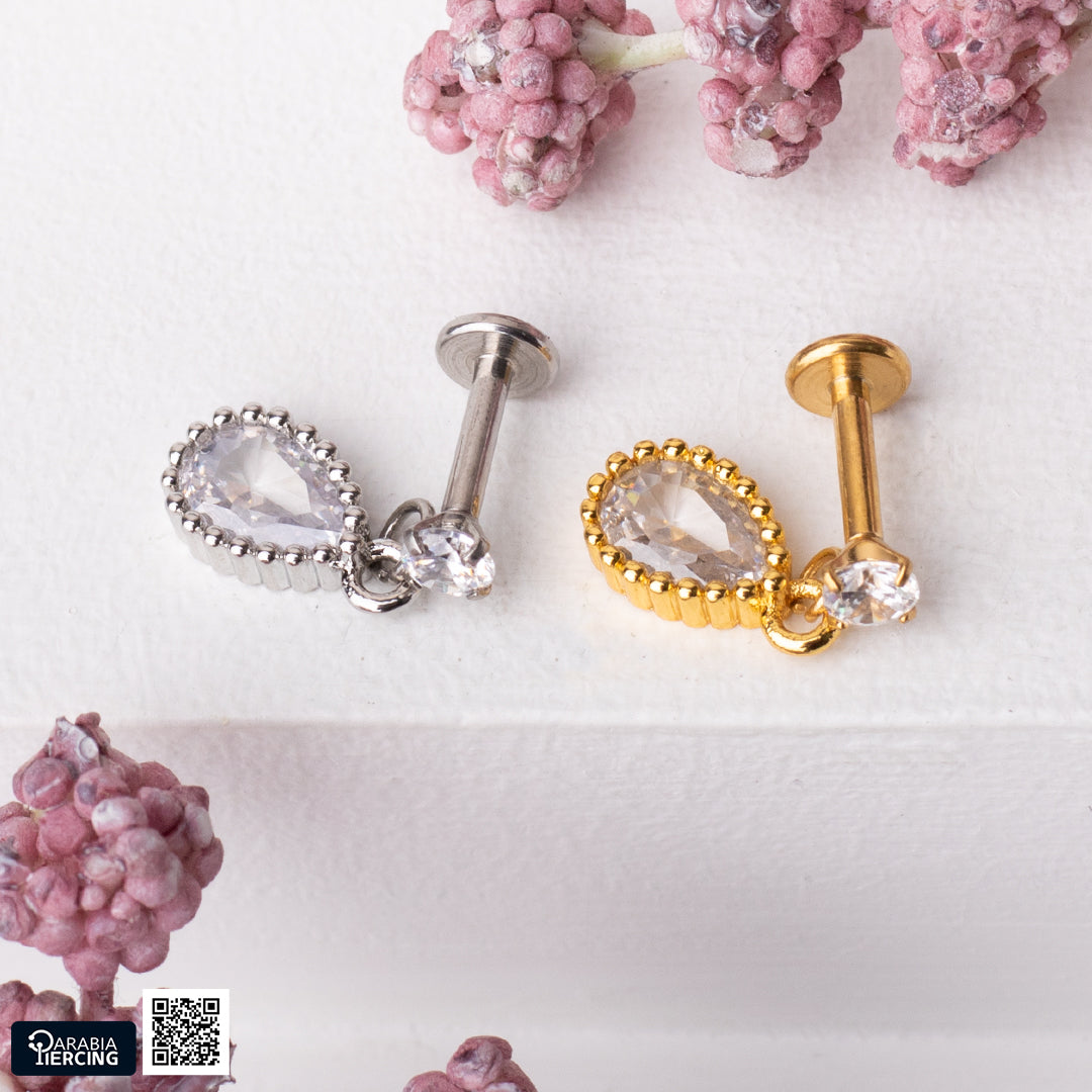 Dangling Beaded Drop Flatback