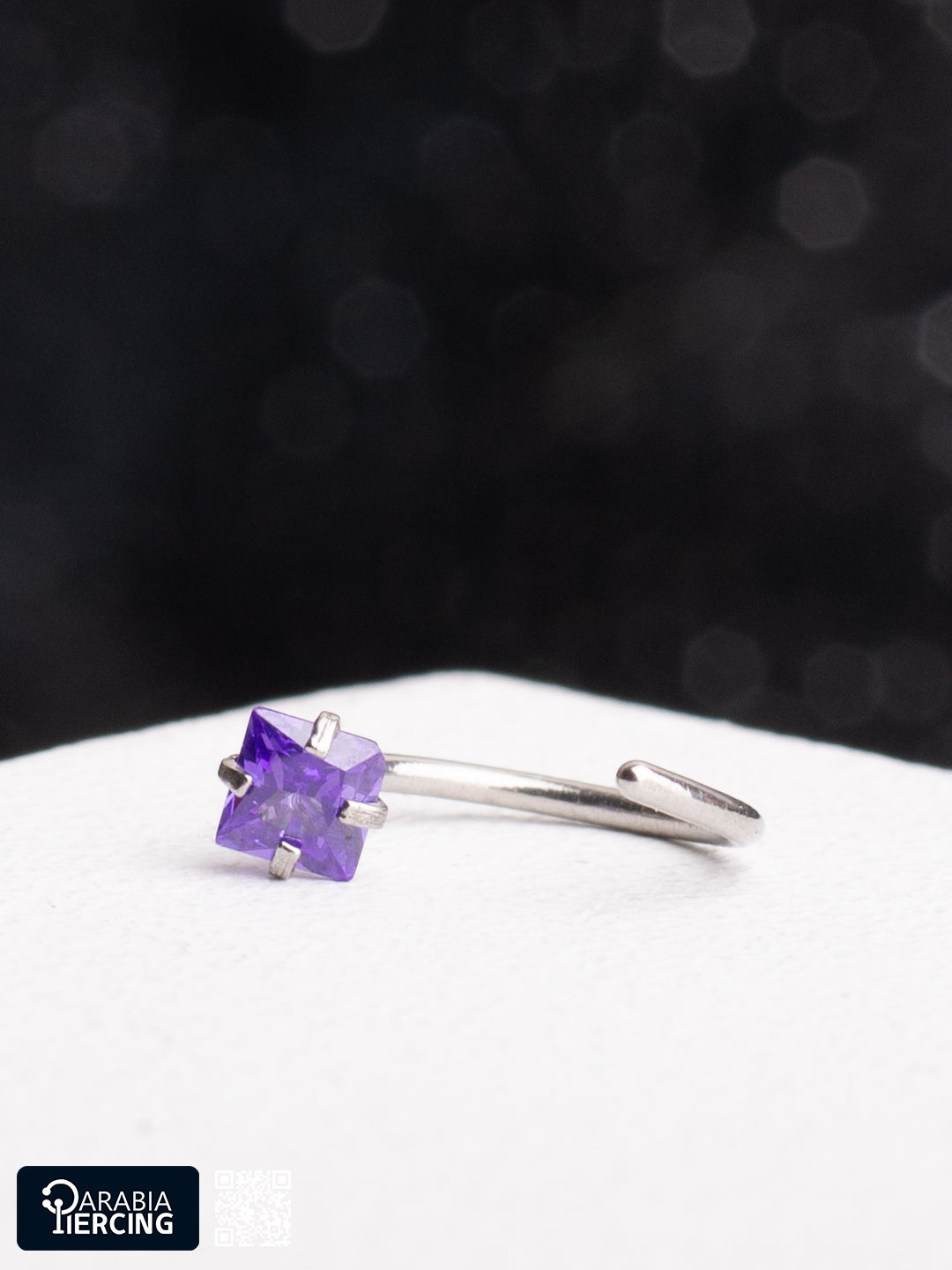 Colorful Square Zirconia Half Hoop