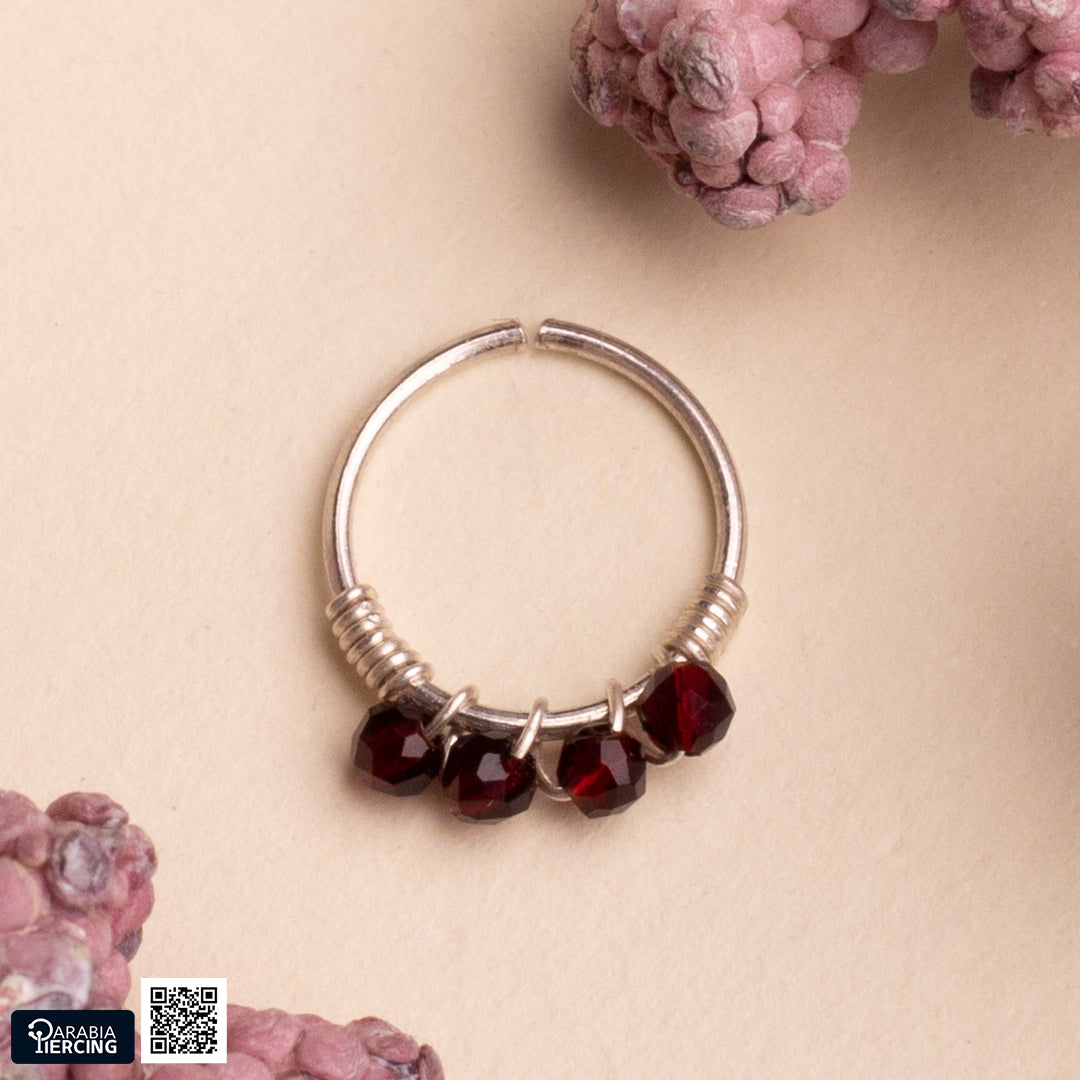 Colorful Silver Nose Hoop