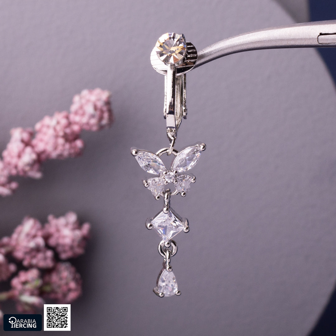 Dangling Butterfly Fake Belly Ring
