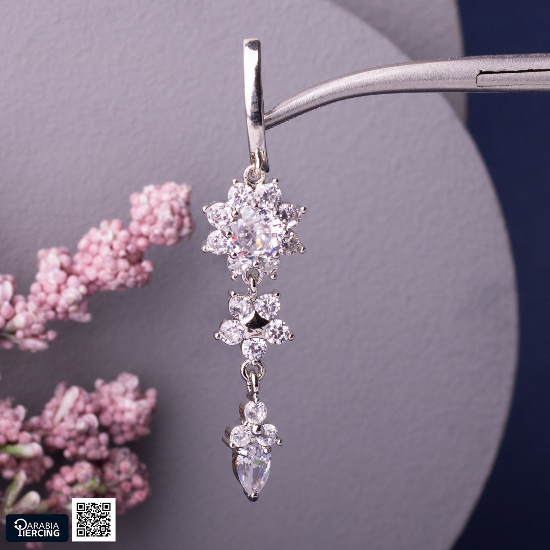 Dangle Flower Hoop Belly Ring