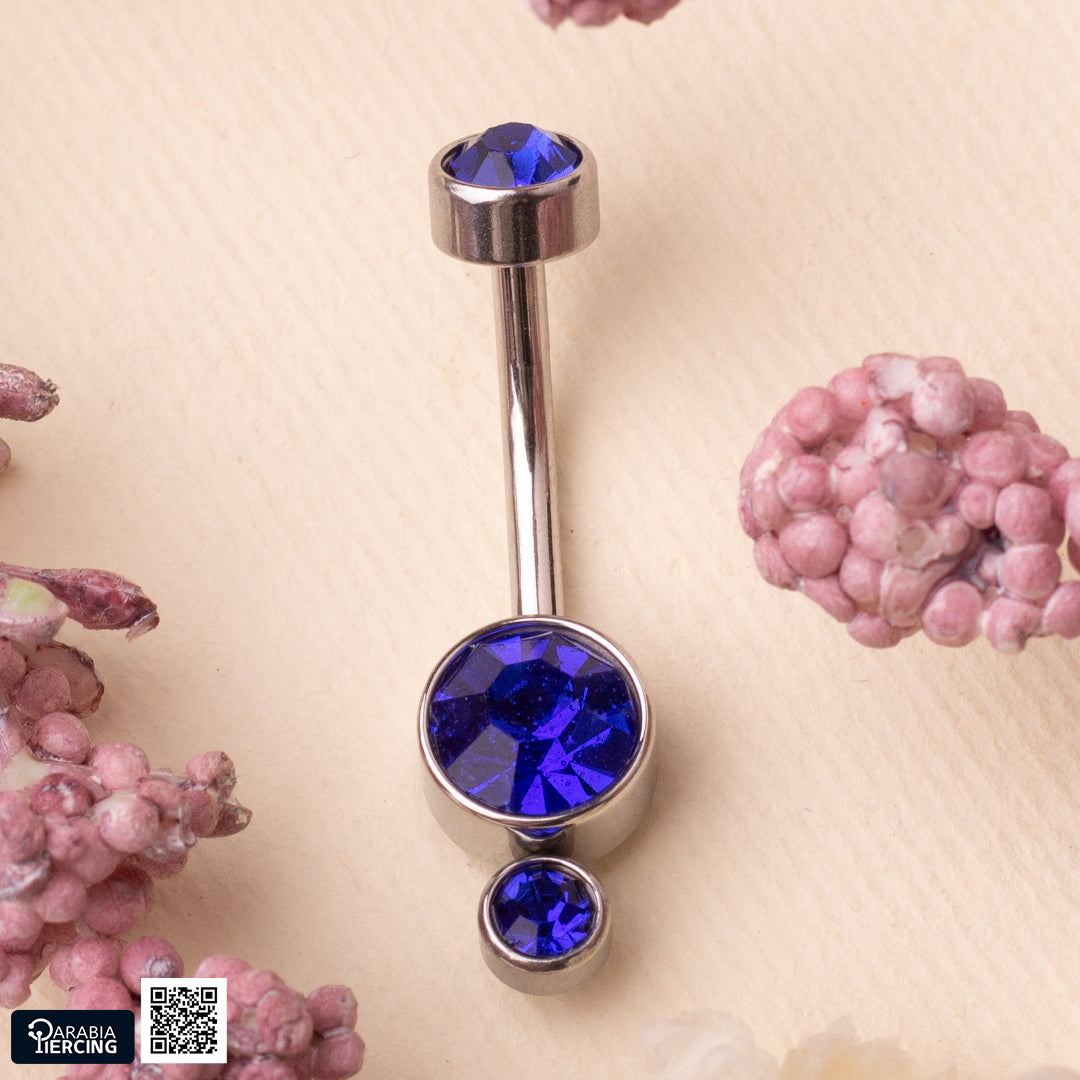 Two Crystals Belly Ring