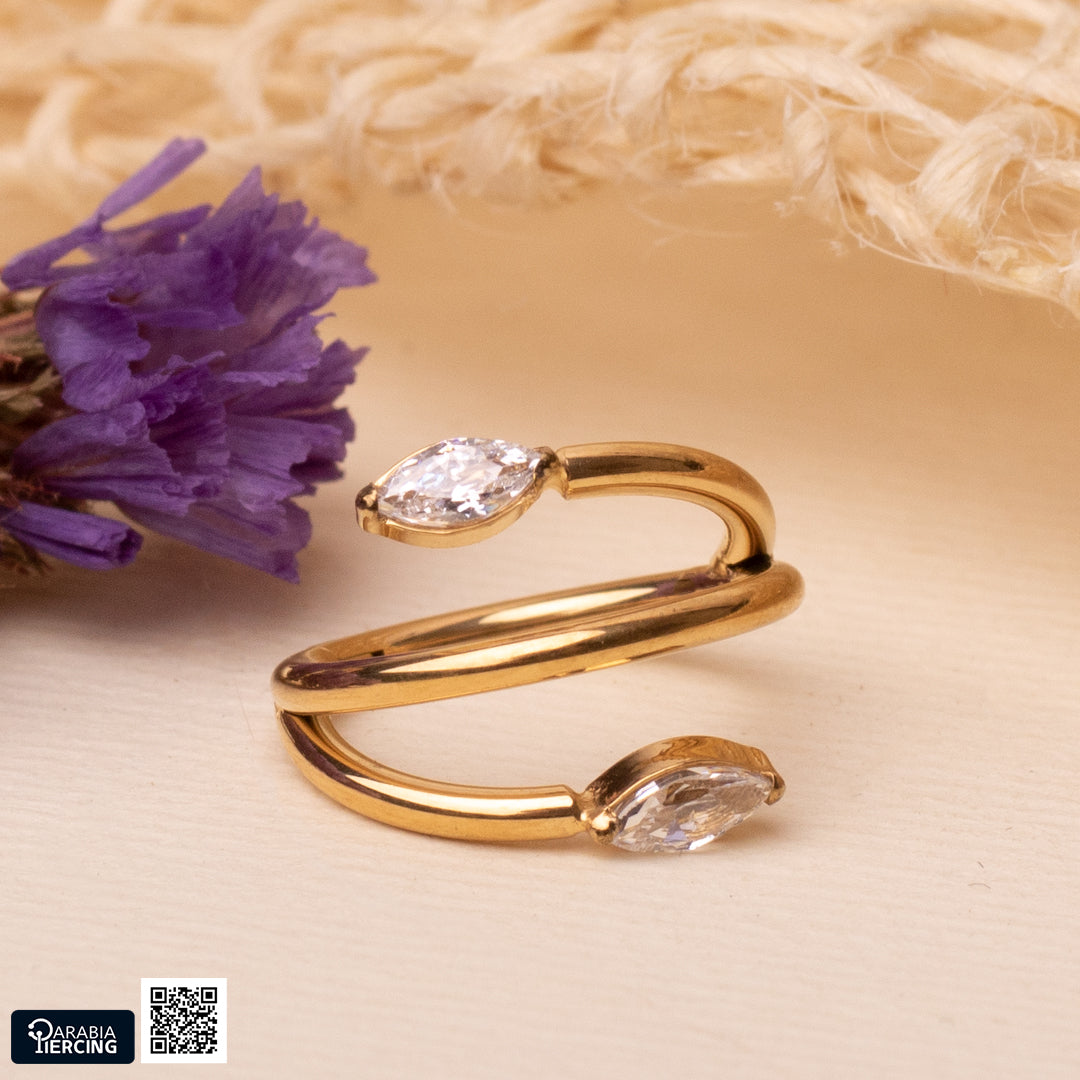 Spiral Stud Gold Clicker