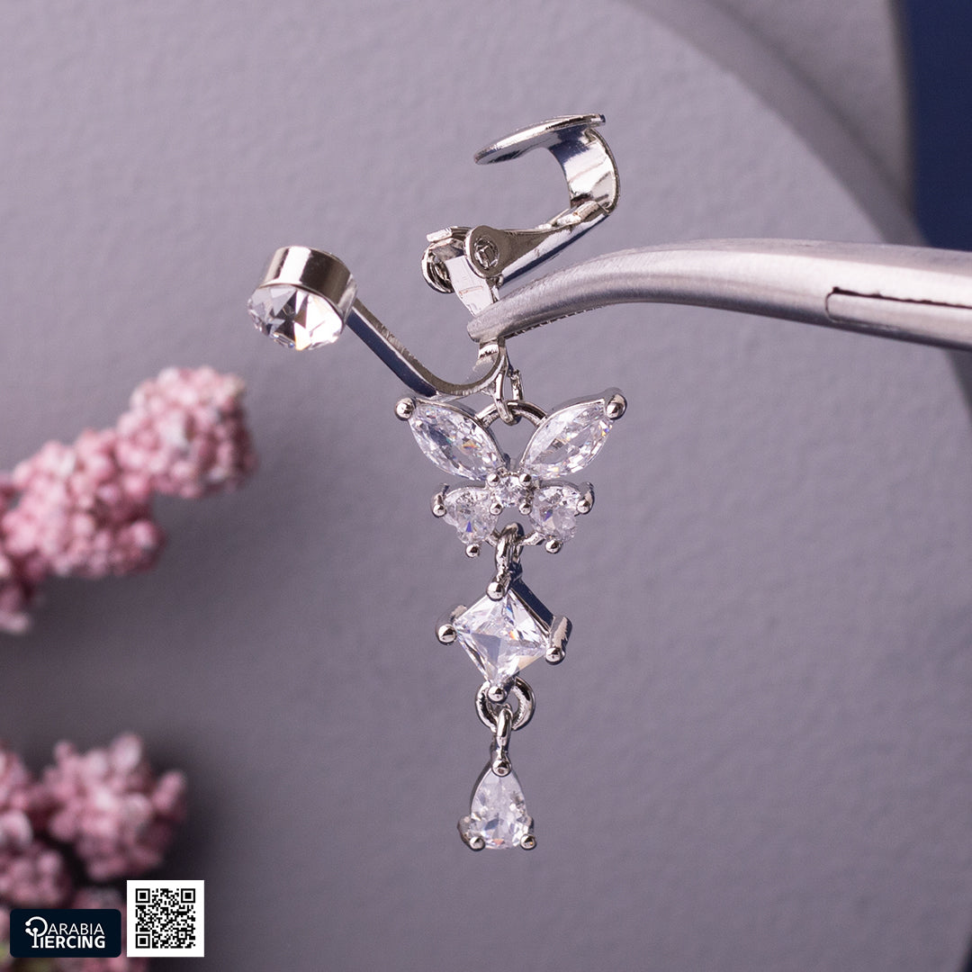 Dangling Butterfly Fake Belly Ring